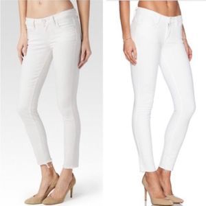 Paige Verdugo Crop Frey Hem White Smoke Jeans